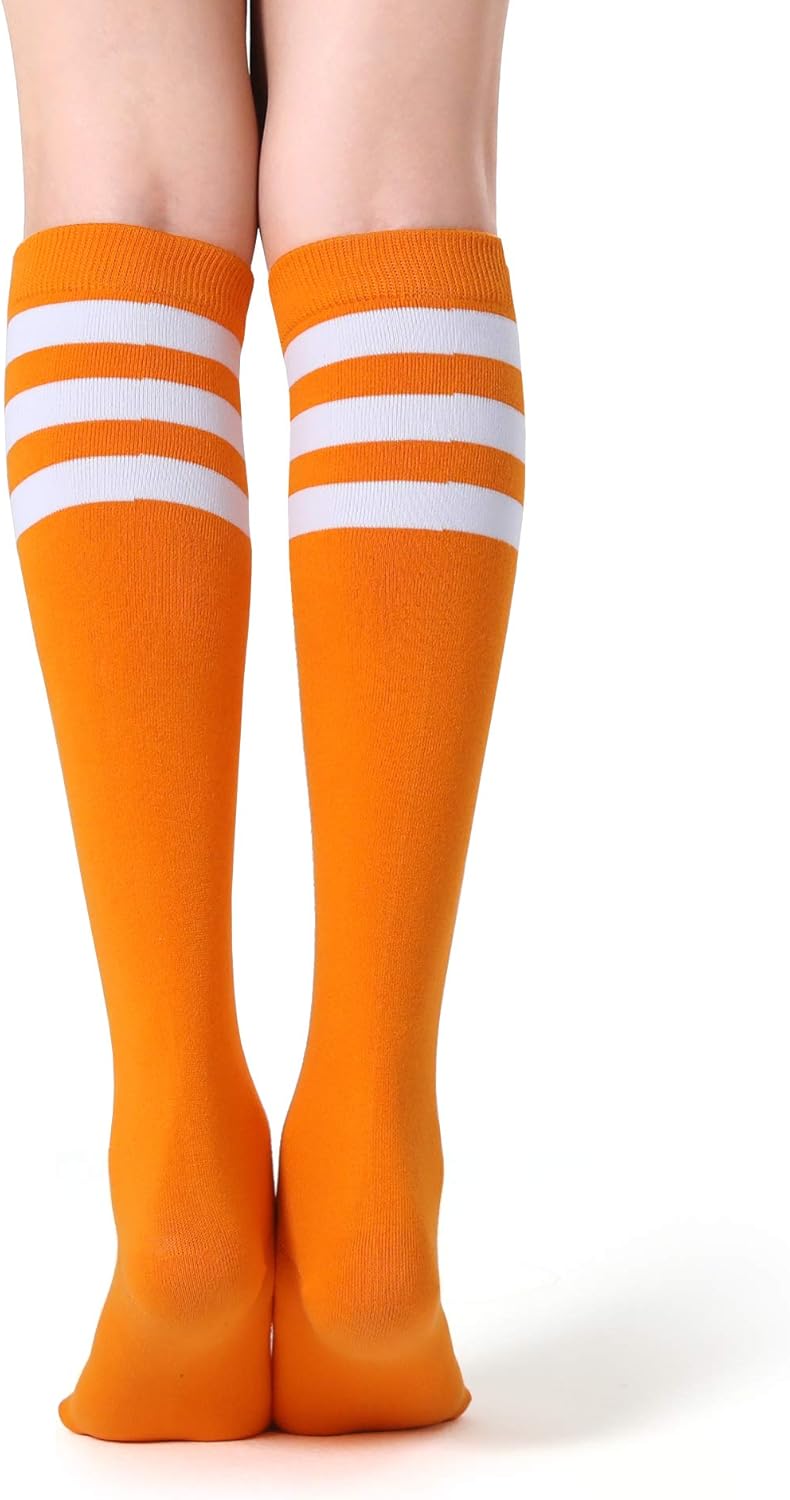 FITRELL Women's Knee High Socks Outdoor Sport Athletic Socks Casual Stripe Tube Socks 1-4 Pack - Image 5